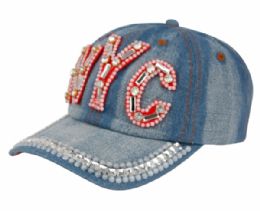 24 Pieces Fashion Crystal Cap - Baseball Caps & Snap Backs
