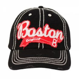 12 Pieces Vintage Cotton Baseball Caps With City Boston - Baseball Caps & Snap Backs