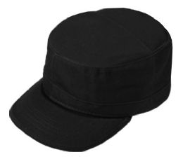 24 Pieces Washed Cotton Cadet Cap In Black - Baseball Caps & Snap Backs