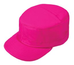 24 Pieces Washed Cotton Cadet Cap In Hot Pink - Baseball Caps & Snap Backs