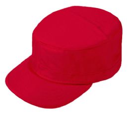 24 Pieces Washed Cotton Cadet Cap In Red - Baseball Caps & Snap Backs