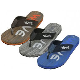 36 Wholesale Men's Wave Super Soft Thong Sandals