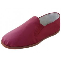 36 Wholesale Men's Slip On Twin Gore Cotton Upper With Rubber Out Sole Kung Fu Shoes