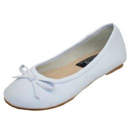 18 Pairs Girls Comfortable Ballet Flat In White - Girls Shoes