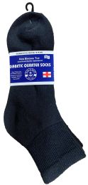 48 Wholesale Yacht & Smith Women's Diabetic Cotton Ankle Socks Soft NoN-Binding Comfort Socks Size 9-11 Black Bulk Pack