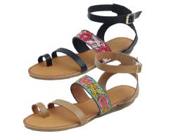 12 Wholesale Ladies Fashion Sandals In Camel
