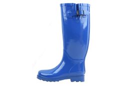 12 Wholesale Ladies Ocean Blue Rubber Rain Boot 13 Inches Tall