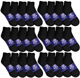 72 Pairs Yacht & Smith Womens Lightweight Cotton Sport Black Quarter Ankle Socks, Sock Size 9-11 - Womens Ankle Sock