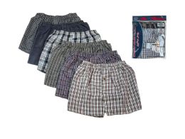 36 Wholesale Men Woven Plus Size Boxer Shorts