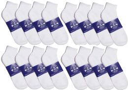 48 Wholesale Yacht & Smith Womens Lightweight Cotton Quarter Ankle Socks In Bulk, White Size 9-11