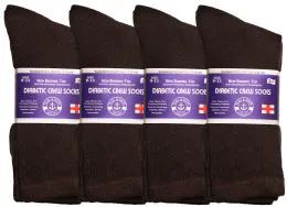 240 Pairs Yacht & Smith Women's Cotton Diabetic NoN-Binding Crew Socks - Size 9-11 Brown - Women's Diabetic Socks