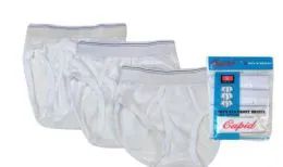 72 Pieces Boy's Cotton White Briefs - Boys Underwear