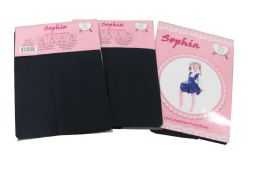 48 Wholesale Girl's Pantyhose In Navy Color
