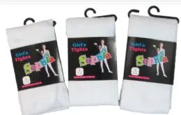 36 Pairs Girls Acrylic Tights In White - Childrens Tights
