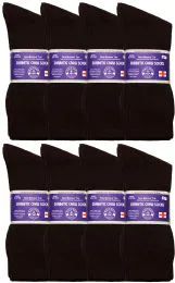 Yacht & Smith Men's Cotton Diabetic Brown Crew Socks Size 10-13