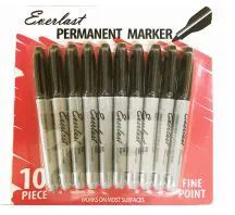 120 Wholesale Everlast Permanent Marker 10 Pack Black