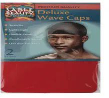 120 Wholesale Sable Beauty Deluxe Wave Cap 2 Pack Red
