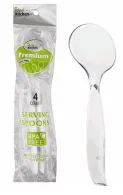 96 Units of Ideal Dining 4 Count Clear Serving Spoon - Disposable Cutlery