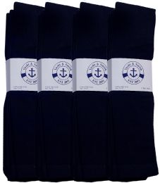Yacht & Smith 28 Inch Men's Long Tube Socks, Navy Cotton Tube Socks Size 10-13