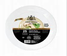 72 Wholesale Ideal Dining Plastic Bowl 12 Inch White 25 Count