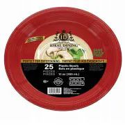 96 Wholesale Ideal Dining Plastic Bowl 12 Inch Red 25 Count