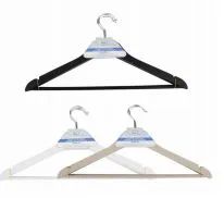 48 Pieces Ideal Home Plastic Hanger 3 Pack Wood Solid - Hangers