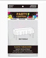 96 Pieces Table Cover Rectangle White Heavy Duty - Party Paper Goods