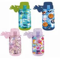 24 Units of Splash Plastic Bottle Kids 22 Oz Flip Cap With Necklace - Drinking Water Bottle
