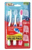 48 Wholesale Oral Fusion Toothbrush 6 Pack White And Bright Medium