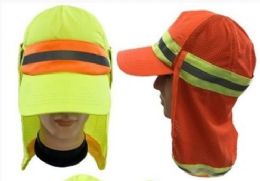 24 Pieces High Reflective Cap With Removable Mesh Flap - Sun Hats