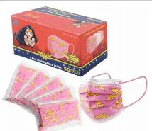 1200 Wholesale Disposable Children Mask 50 Pack Wonder Woman