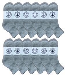 Yacht & Smith Men's Cotton Gray Quarter Ankle Socks