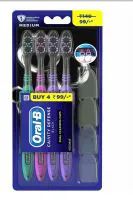72 Pieces Oral B Toothbrush 4 Pack Cavity Defense Black With Cover - Toothbrushes and Toothpaste
