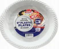 12 Units of Plastic Plate Microwaveable 9 Inch 100 Count - Disposable Plates & Bowls