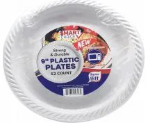 24 Wholesale Plastic Plate Microwaveable White 7 Inch 50 Count