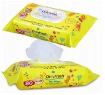 48 Pieces Only Fresh Wipes 80 Count With Lid Yellow - Baby Beauty & Care Items