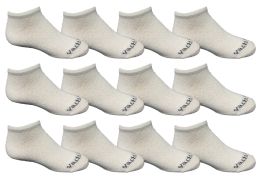 48 Wholesale Yacht & Smith Kid's White No Show Low Cut Ankle Socks Size 6-8