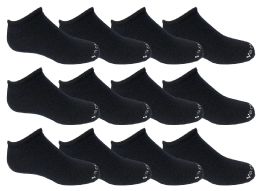 72 Pairs Yacht & Smith Kids 97% Cotton Light Weight No Show Ankle Socks Solid Navy Size 6-8 - Girls Ankle Sock