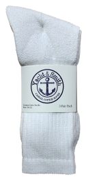 24 Pairs Yacht & Smith Men's Soft Cotton Terry Cushion Crew Socks, Sock Size 10-13, White - Mens Crew Socks