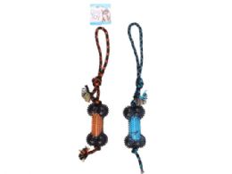 18 Wholesale 22 In Dog Rope Pull Toy With Spike Rubber Bone