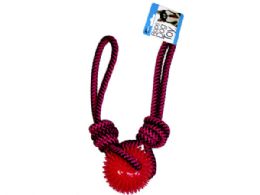 6 Wholesale 25 In Pull Rope Dog Toy With Spike Center Ball Chew