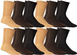 12 Pairs Yacht & Smith Women's Cotton Diabetic Assorted Colors Crew Socks Size 9-11 - Women's Diabetic Socks