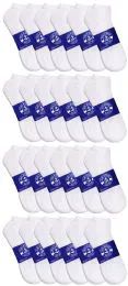 24 Wholesale Yacht & Smith Mens White Lightweight Cotton No Show Ankle Socks, Sock Size 10-13