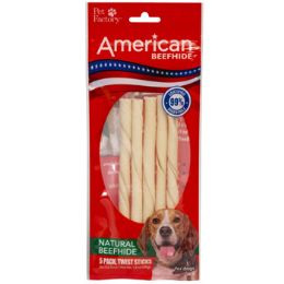 24 Pieces Dog Treats Natural Beefhide 5pk5 Inch Twist Sticksamerican Beefhide #27054 - Pet Chew Sticks and Rawhide