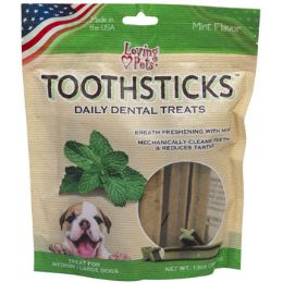 24 of Dog Treat Dental Toothsticksmint Flavor 13 Oz For Mediumto Large Dogs Made In Usa