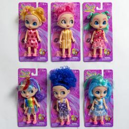 24 Wholesale Doll Pretty Dorables 5in 6asst Styles W/colorful Hair TiE-Oncard 4+