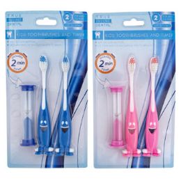 24 Wholesale Toothbrush Kids 3pc Set W/2 Soft