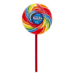 24 Pieces Lollipop Spinning Dizzy Pop 3oz Rainbow Spiral Fruit Candy Pdq - Food & Beverage
