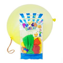 72 Wholesale Punch Balloon 4pk Asst Color