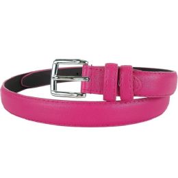 24 Wholesale Plain Hot Pink 1 Inch Width Women Belt Assorted Sizes